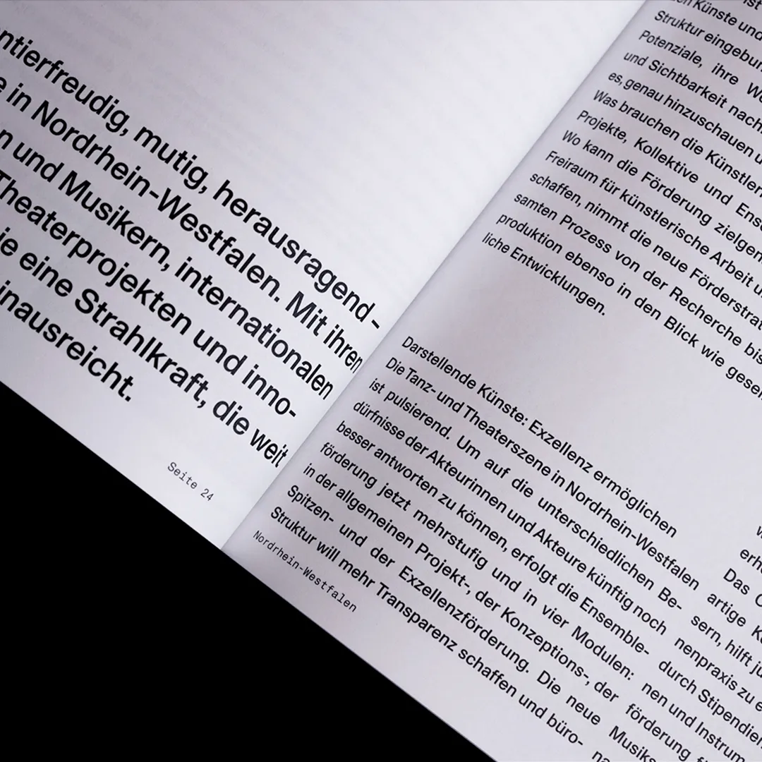 Ministerium für Kultur und Wissenschaft Nordrhein-Westfalen, Magazin, Publikation, Stan Hema, editorial design